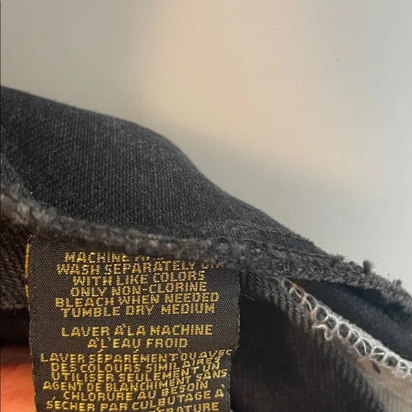 Harley Davidson Black Jean Denim Jacket With Silver Embroidered Wings size S - Picture 10 of 10